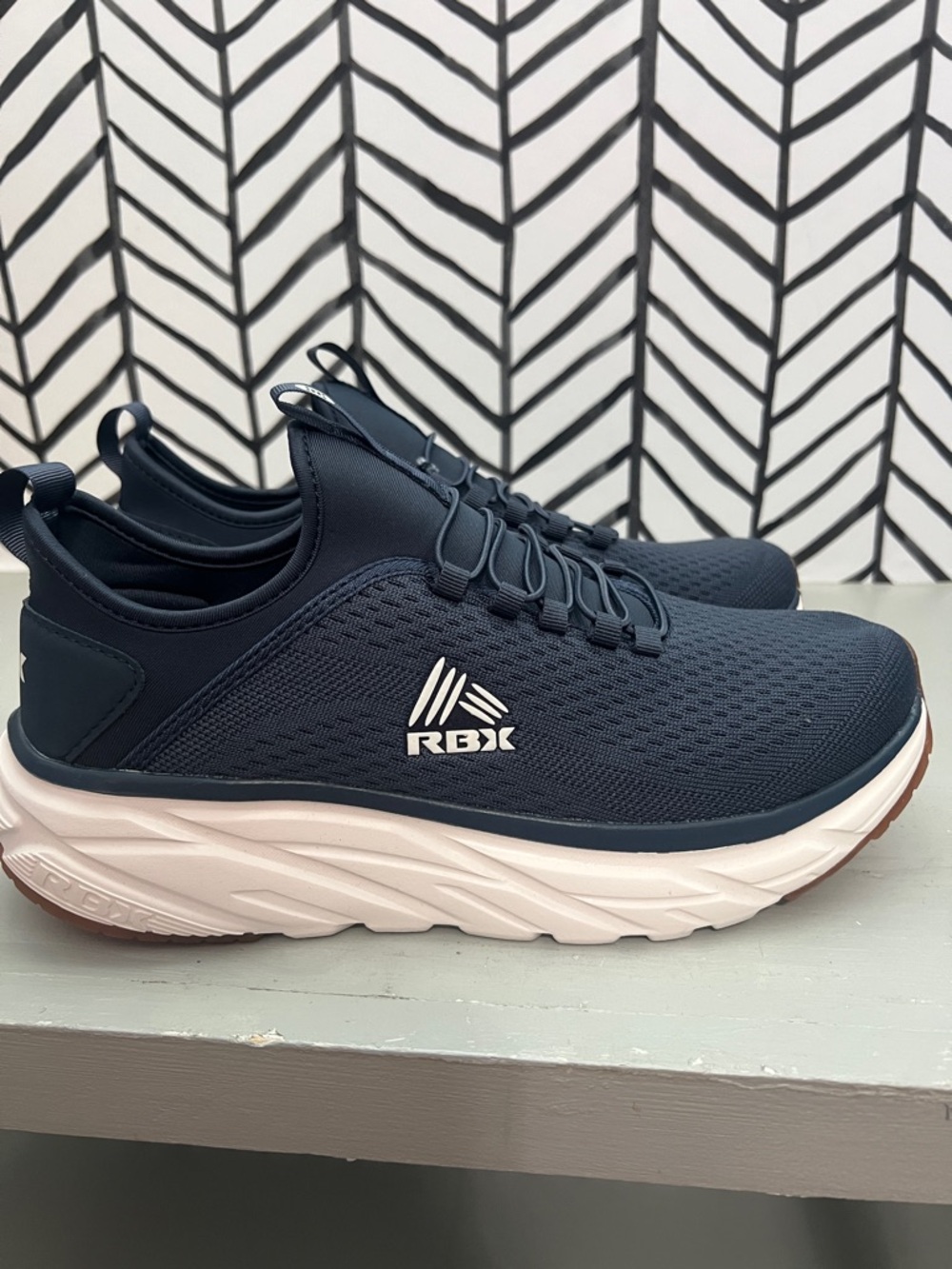 RBX Navy Walking Sneakers with White Platform Sole